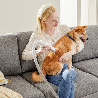 2.5L Professional Pet Grooming Vacuum Kit – 3 Suction Modes, 5 Grooming Tools & Cordless Low-Noise Clippers for Dogs & Cats