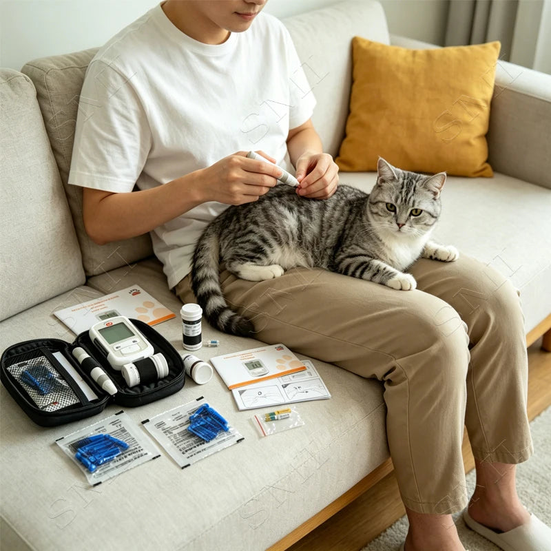 Pet Blood Glucose Meter for Cats & Dogs – Accurate, Rapid Micro-Blood Testing Monitor for Daily Health Care