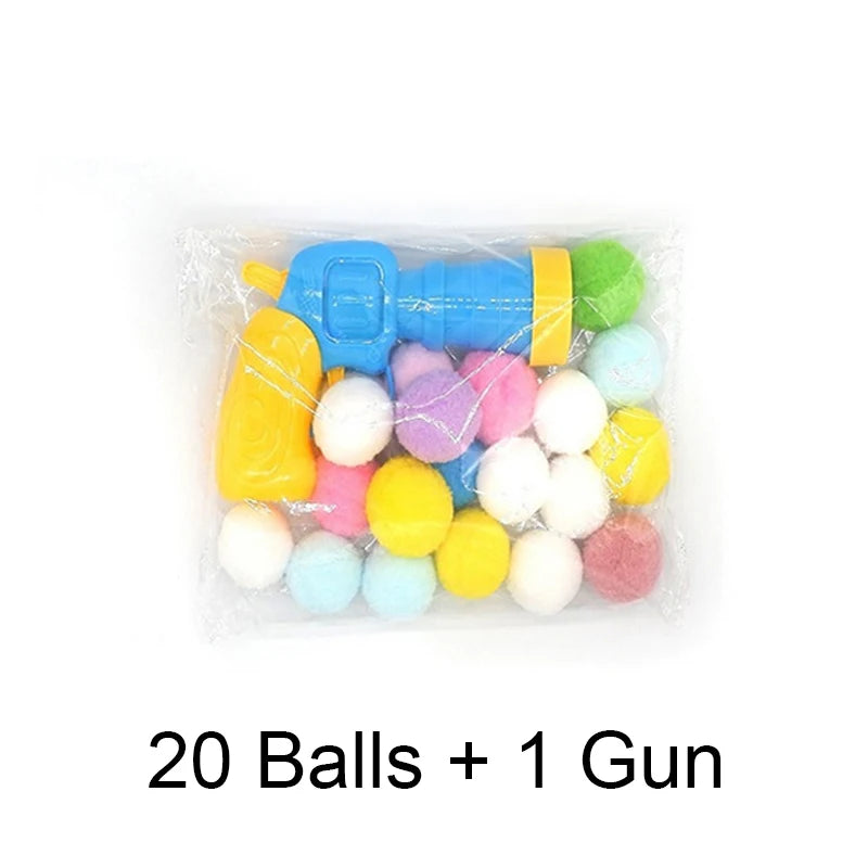 Cat Plush Ball Launcher Toy – Interactive Mini Shooting Game with Soft Plush Balls for Indoor Cats & Kittens