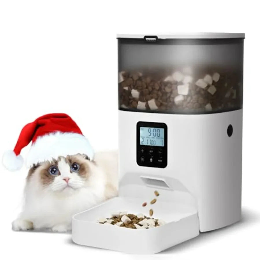 4L Automatic Pet Feeder – Timed Food Dispenser with 10-Second Voice Recorder, Up to 8 Meals Per Day for Cats & Dogs