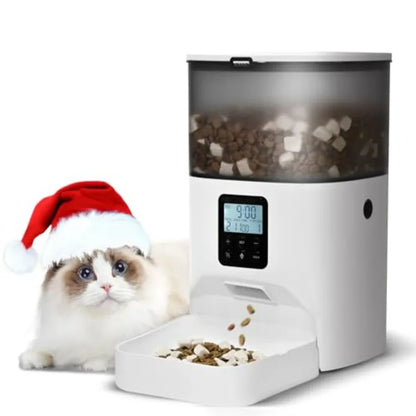 4L Automatic Pet Feeder – Timed Food Dispenser with 10-Second Voice Recorder, Up to 8 Meals Per Day for Cats & Dogs
