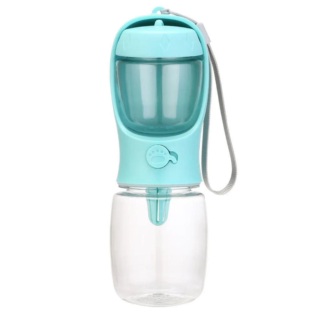 Portable Pet Water Bottle – Food Grade Travel Water Cup with Food Dispenser for Dogs, Cats & Puppies