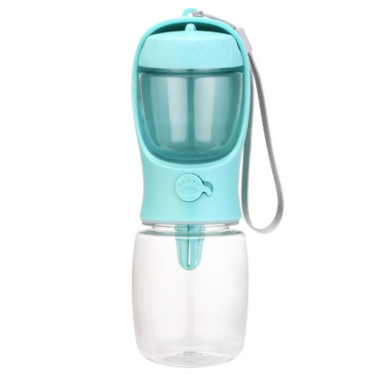 Portable Pet Water Bottle – Food Grade Travel Water Cup with Food Dispenser for Dogs, Cats & Puppies