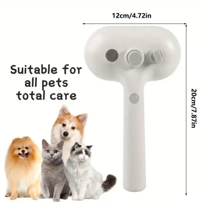 3-in-1 Self-Cleaning Pet Grooming Brush with Mist Function – Rechargeable Anti-Static Slicker Brush for Dogs & Cats, Fur Removal, Detangling & Massage
