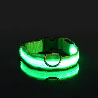 LED Dog Leash & Collar Set – Glow-in-the-Dark Flashing Nylon Safety Gear for Night Walking and Outdoor Adventures