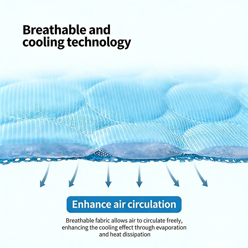 Ice Silk Pet Cooling Mat – Waterproof Self-Cooling Sleeping Pad, Washable Anti-Slip Bed for Dogs & Cats