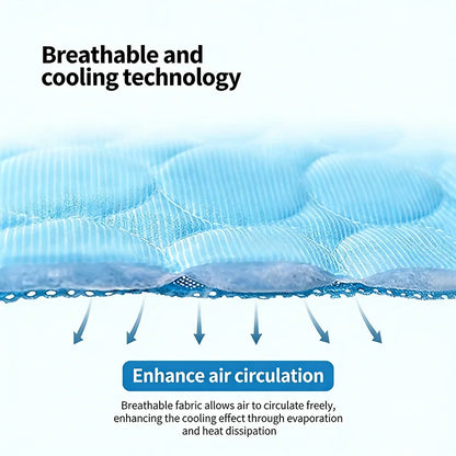 Ice Silk Pet Cooling Mat – Waterproof Self-Cooling Sleeping Pad, Washable Anti-Slip Bed for Dogs & Cats