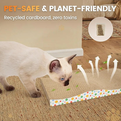 Large Wide Corrugated Cat Scratching Board – Premium Double-Sided Scratch Pad with Catnip for Indoor Cats & Kittens