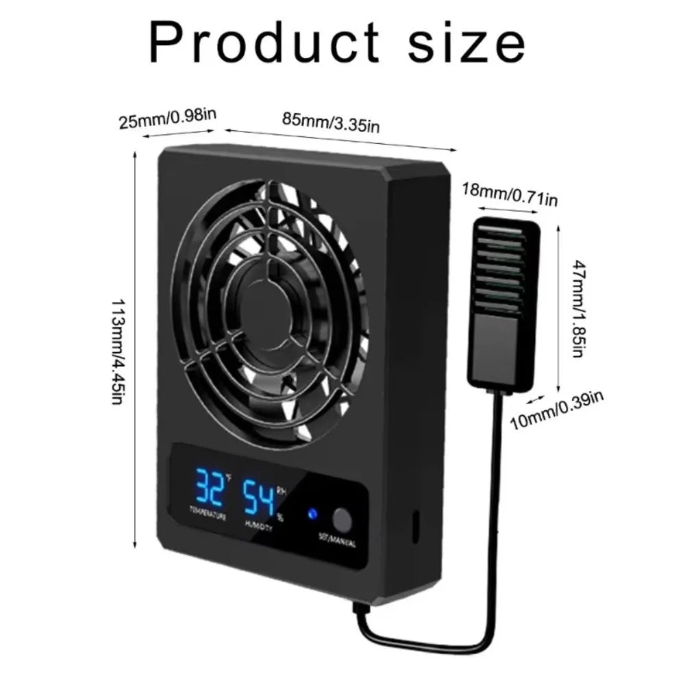 Low Noise Reptile Terrarium Cooling Fan – Powerful Quiet Ventilation Fan with Intelligent Airflow for Reptile Enclosures