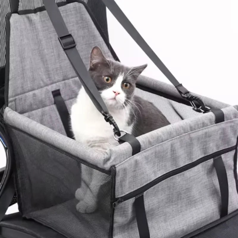 Foldable Dog Car Seat Cover Hammock – Stable Travel Safety Seat for Dogs & Cats