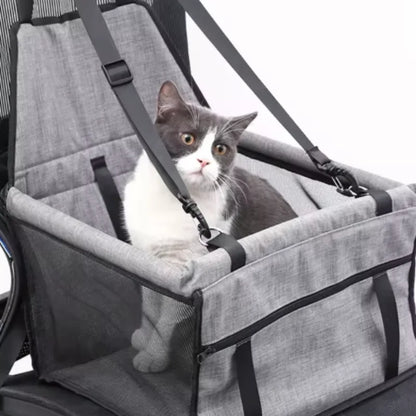 Foldable Dog Car Seat Cover Hammock – Stable Travel Safety Seat for Dogs & Cats