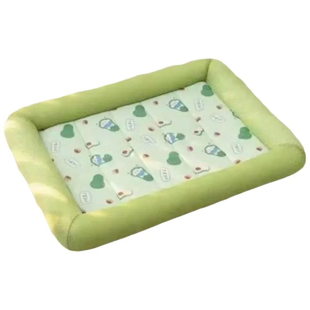 Square Pet Cooling Bed – Soft Breathable Non-Slip Washable Sleeping Pad for Dogs, Cats & Puppies, All-Season Comfort