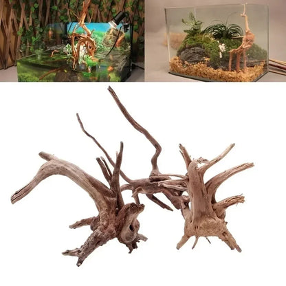 Natural Driftwood Aquarium Decoration – Tree Trunk Root Wood Ornament for Fish Tanks, Terrariums & Reptile Habitats