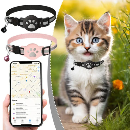 GPS Cat Tracker Collar – Real-Time Bluetooth Pet Tracking Device with Waterproof Reflective Strap & Anti-Lost Alarm for Cats