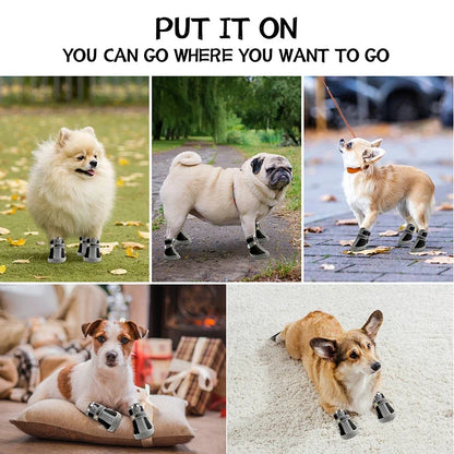Dog Boots with Non-Slip Soles – Warm Plush Paw Protection Shoes, Breathable Outdoor Booties for Dogs