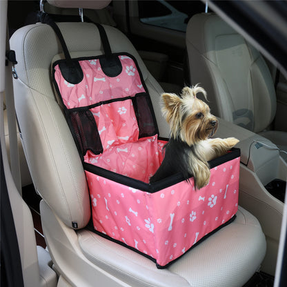 Pet Dog Car Seat with Storage Pockets – Non-Slip Portable Travel Seat Cover for Small & Medium Dogs