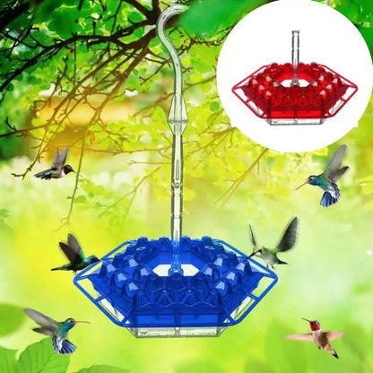 Red Hexagon Hummingbird Feeder with Hanging Hook – Outdoor Nectar Feeder for Garden Birds