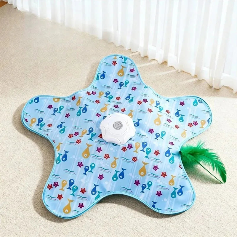 Interactive Hide & Seek Cat Toy – Automatic Feather Catcher Turntable with 3 Play Modes for Indoor Cats & Kittens