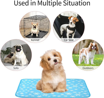 Summer Pet Cooling Mat – Blue Snowflake Cooling Cushion for Dogs, Cats & Kids, Comfortable Heat Relief Pad