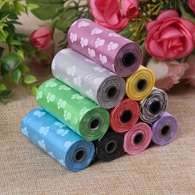 10PCS Degradable Dog Waste Bags – Eco-Friendly Pet Poop Cleanup Bags with Portable Dispenser