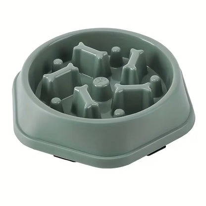 Slow Feeder Dog & Cat Bowl – Non-Slip Slow Eating Food Dish, Choke-Resistant PP Bowl for Small Dogs & Cats
