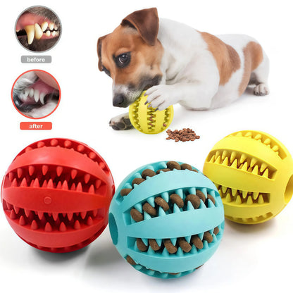 Interactive Dog Treat Ball – Rubber Chew Toy, Tooth Cleaning Ball & Food Dispenser for Dogs and Pets