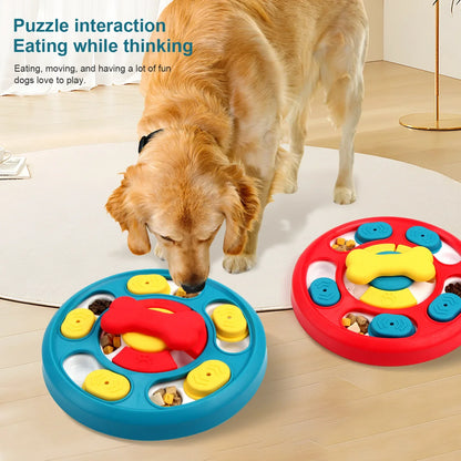 Rotating Slow Feeder Dog Bowl – Bite-Resistant Interactive Puzzle Feeder, Training & Educational Chew Toy for Dogs