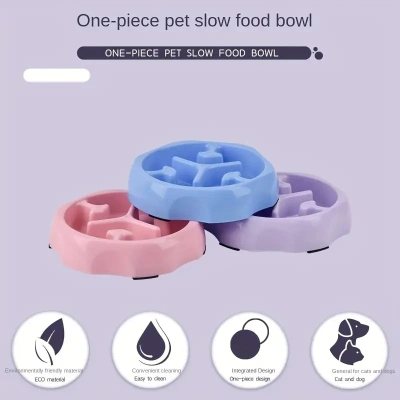 Slow Feeder Pet Bowl – Anti-Choking Puzzle Food & Water Bowl for Dogs and Cats, Anxiety Relief Design