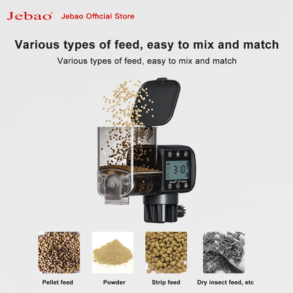 Jebao Jecod Intelligent Automatic Fish Feeder – Digital Timer Aquarium Food Dispenser for Fish Tanks