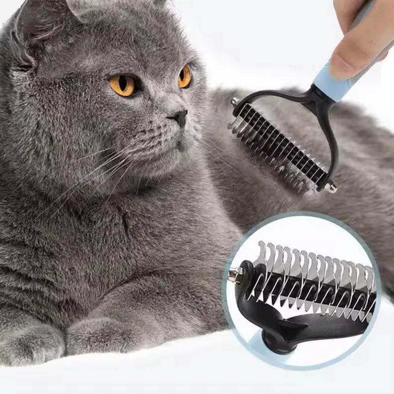 Dematting Comb Deshedding Brush Pet Grooming Tool For Cats Dogs Remove Loose Fur Tangles Pro Hair Care Grooming Accessory
