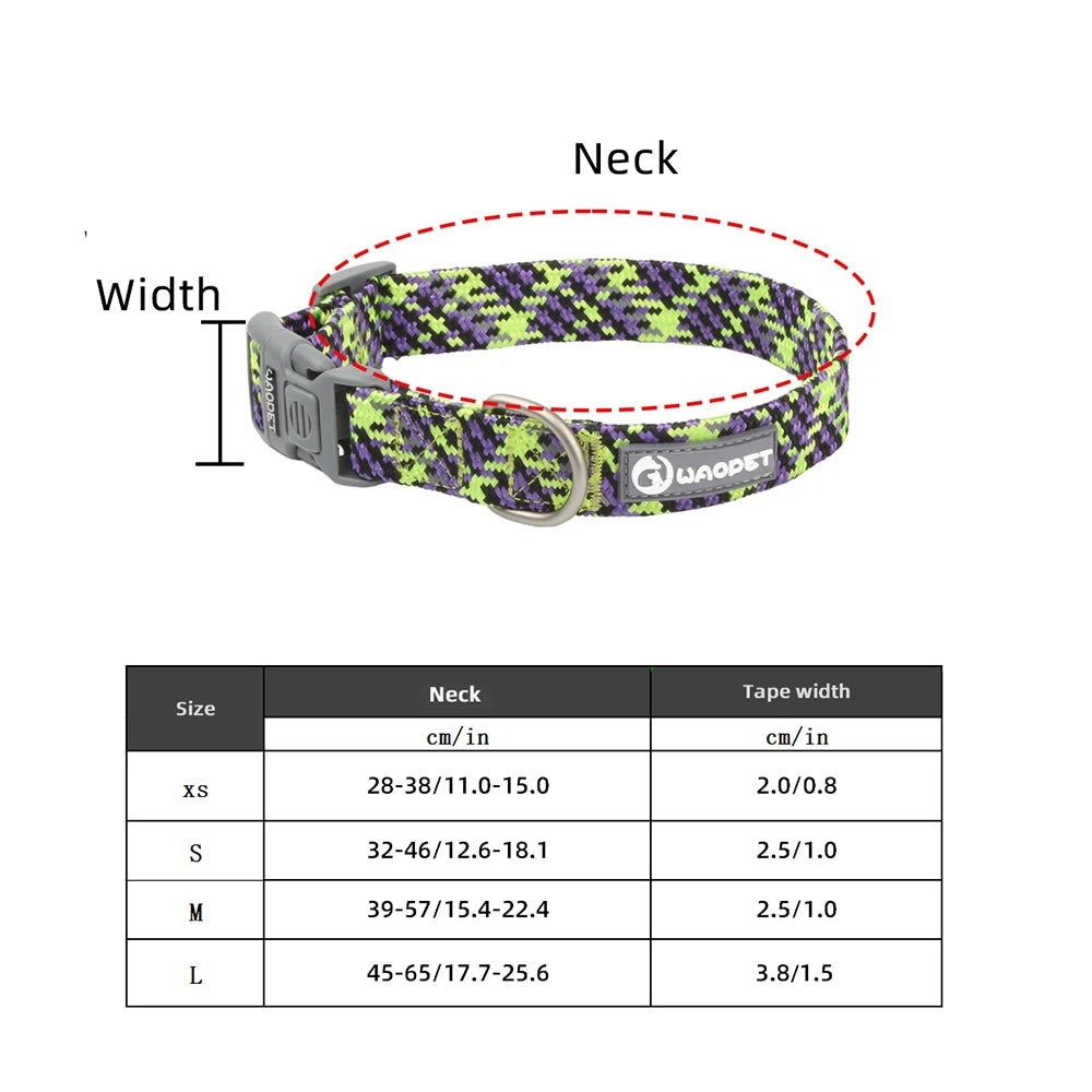 Adjustable Reflective Dog Collar – Durable Nylon Collar for Medium & Large Dogs