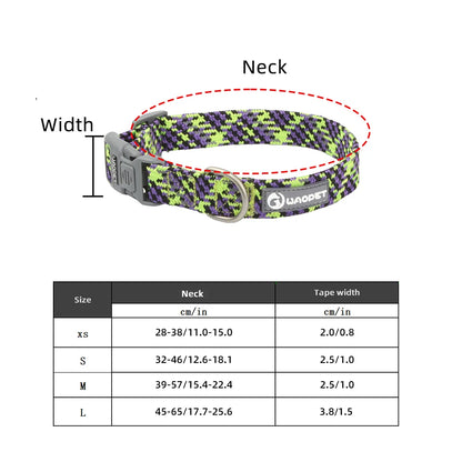 Adjustable Reflective Dog Collar – Durable Nylon Collar for Medium & Large Dogs