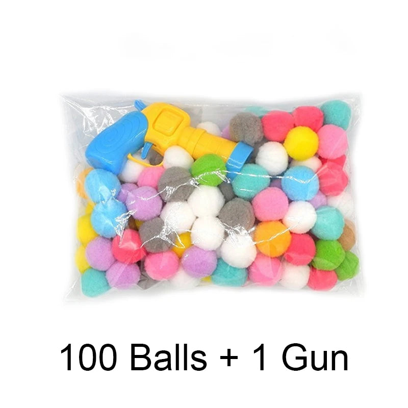 Cat Plush Ball Launcher Toy – Interactive Mini Shooting Game with Soft Plush Balls for Indoor Cats & Kittens