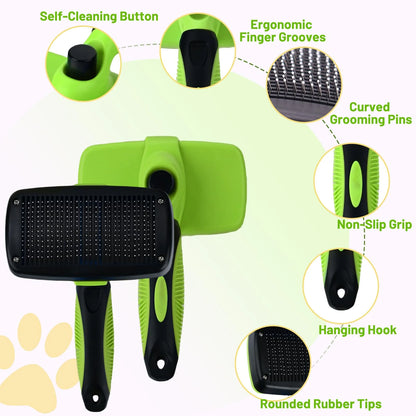 Pet Grooming Brush – Hair Removal, Deshedding & Massage Comb for Dogs, Cats & Puppies