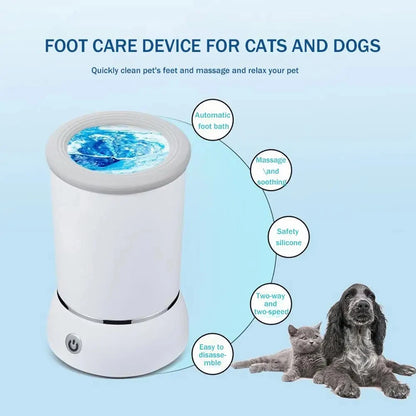 Portable Automatic Dog Paw Washer – USB Rechargeable Electric Paw Cleaner & Massager for Small & Medium Dogs and Cats
