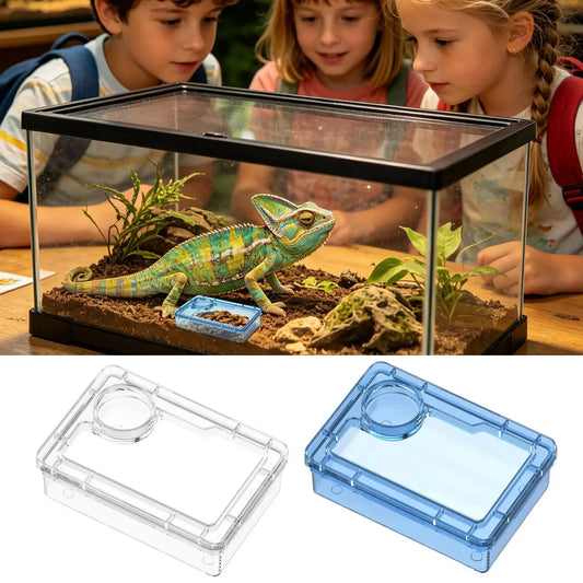 Escape-Proof Reptile Feeding Bowl – Food Dish for Geckos, Frogs, Spiders, Lizards & Other Exotic Pets