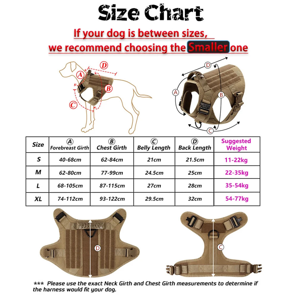 Military Large Dog Harness Pet German Shepherd Malinois Training Vest Tactical Medium Dog Harnesses Hunting For Dogs Accessories