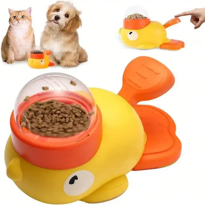 2-in-1 Interactive Dog Slow Feeder Bowl – Duck-Shaped Treat Dispenser & Puzzle Toy for Healthy Eating and Anti-Gulping