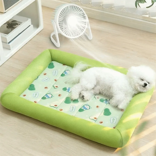 Square Pet Cooling Bed – Soft Breathable Non-Slip Washable Sleeping Pad for Dogs, Cats & Puppies, All-Season Comfort