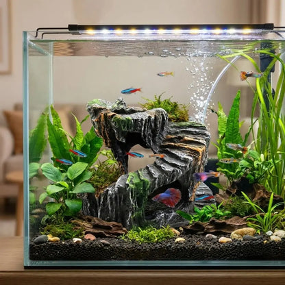 Resin Turtle Basking Platform – Non-Toxic Natural Rock Cave Shelter & Aquarium Decoration for Turtles and Aquatic Reptiles