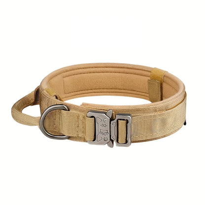 Tactical Dog Collar with Control Handle – Adjustable Heavy-Duty Military Nylon Collar for Medium & Large Dogs