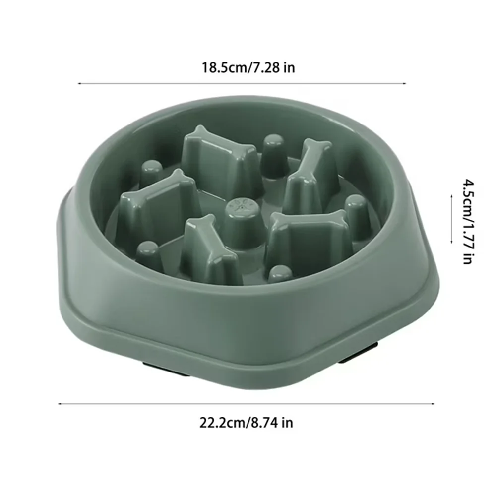 Slow Feeder Dog & Cat Bowl – Non-Slip Slow Eating Food Dish, Choke-Resistant PP Bowl for Small Dogs & Cats