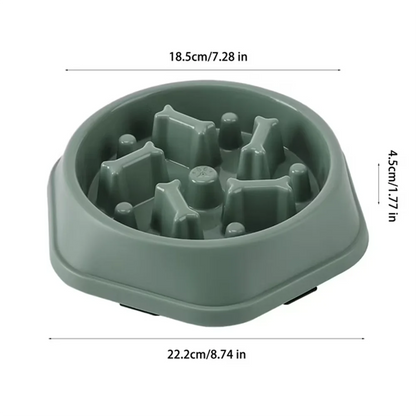 Slow Feeder Dog & Cat Bowl – Non-Slip Slow Eating Food Dish, Choke-Resistant PP Bowl for Small Dogs & Cats