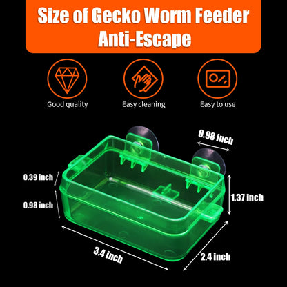 1/2PCS Reptile Feeder Bowl with Suction Cup – Anti-Escape Food & Water Dish for Chameleons, Iguanas, Lizards & Snakes
