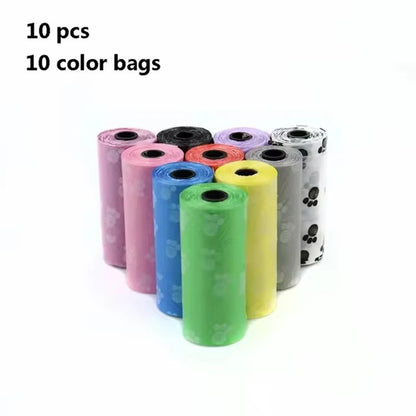10PCS Degradable Dog Waste Bags – Eco-Friendly Pet Poop Cleanup Bags with Portable Dispenser