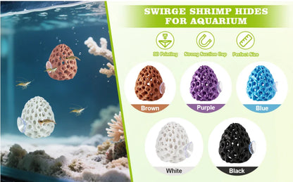 Aquarium Shrimp & Betta Fish Hideout – Suction Cup Hiding Shelter for Small Fish, Guppies & Shrimp