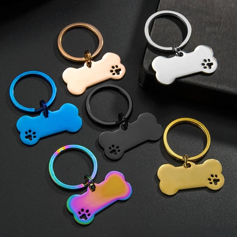 Custom Engraved Dog ID Tag – Personalized Name & Phone Number with Wavy Line Design