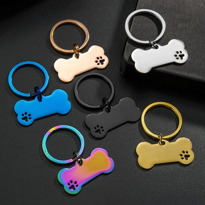 Custom Engraved Dog ID Tag – Personalized Name & Phone Number with Wavy Line Design