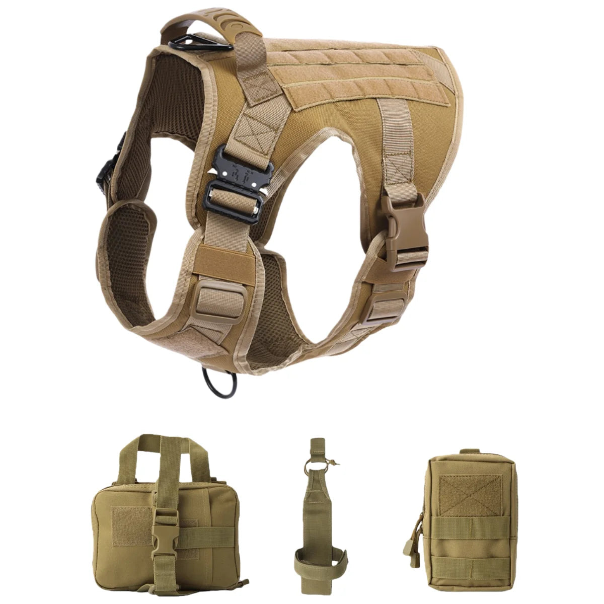 Tactical Dog Harness – Heavy-Duty Adjustable No-Pull Service Vest with Control Handle for Training, Hunting & Walking Large Breed Dogs