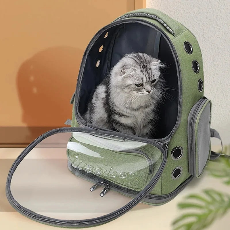 Transparent Pet Carrier Backpack – Breathable Outdoor Travel Backpack for Cats & Small Dogs